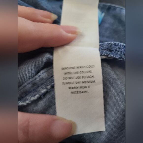 Show Me Your Mumu Blue Chambray Mama T Overalls with Pockets Women's Size XS - Picture 5 of 5